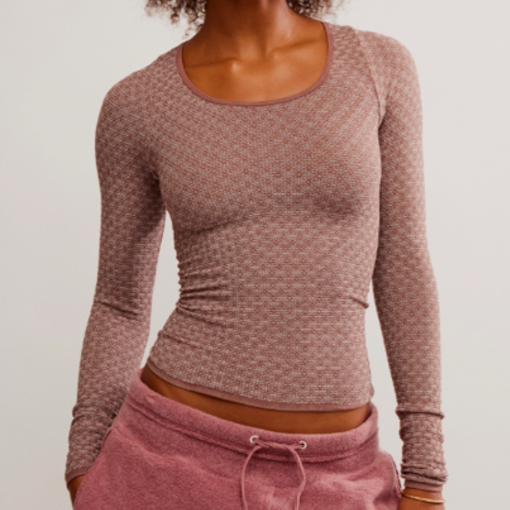 Free People Intimately Love Letter LS in Shaved Chocolate